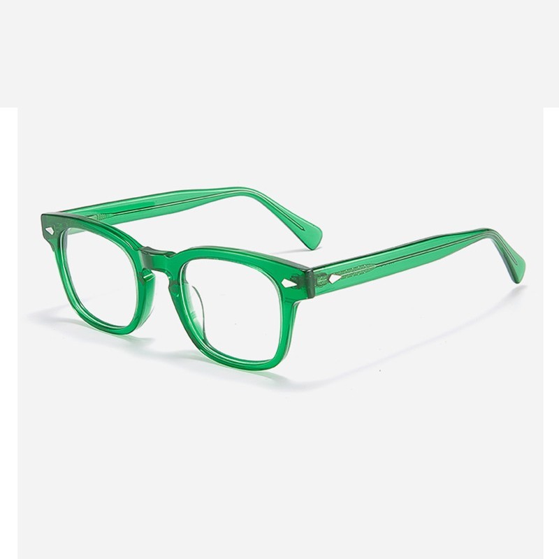 Vintage Square Glasses Classic Acetate Frame Johnny Depp Eyewear Small-size gallery