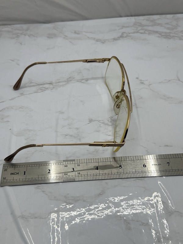 Vintage Lacoste 707F L’AMY Gold Aviator EYEGLASSES Frame 135mm *READ gallery