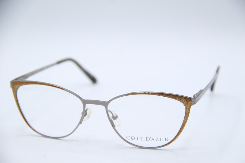 NEW COTE DAZUR CDA-291 GOLD SPARKLE AUTHENTIC DESIGNER FRAMES EYEGLASSES 53-16