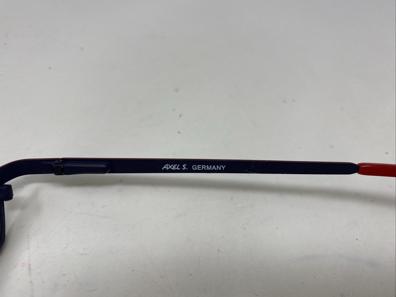 Axel S Germany AX939 C57 43-23 Navy Blue/Red Full Rim Eyeglasses Frame B944 gallery