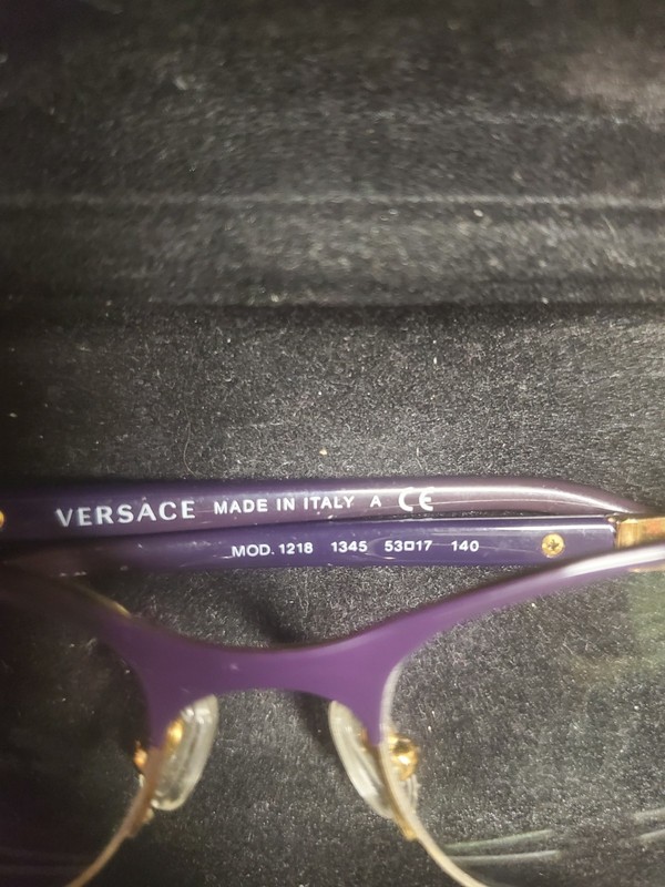 Versace Eyeglasses MOD 1218 1345 Dark Violet/Gold Half Rim gallery