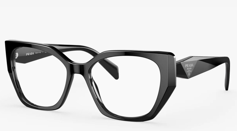 New PRADA Cat-Eye Eyeglasses VPR 18W 1AB-1O1 54-17 145 Shiny Black CatEye Frames