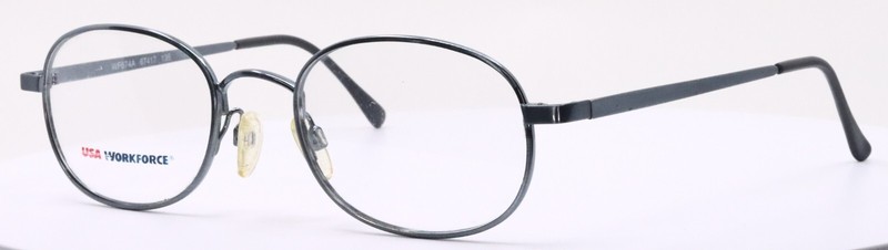 USA Workforce WF674A 67417 Gunmetal Mens Oval Full Rim Eyeglasses 53-21-135 B:39