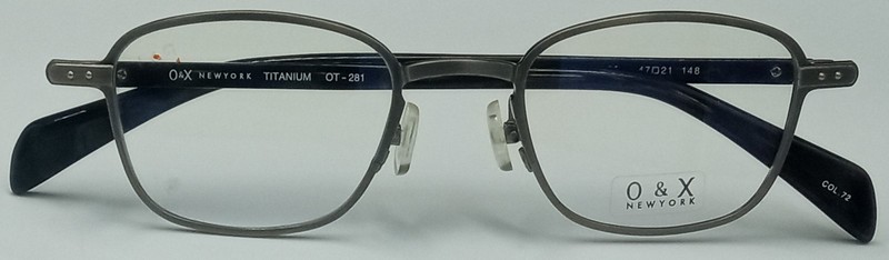 O&X Glasses Womens New York 47-21-148 Pewter Black Eyeglass Frames New Eyewear gallery