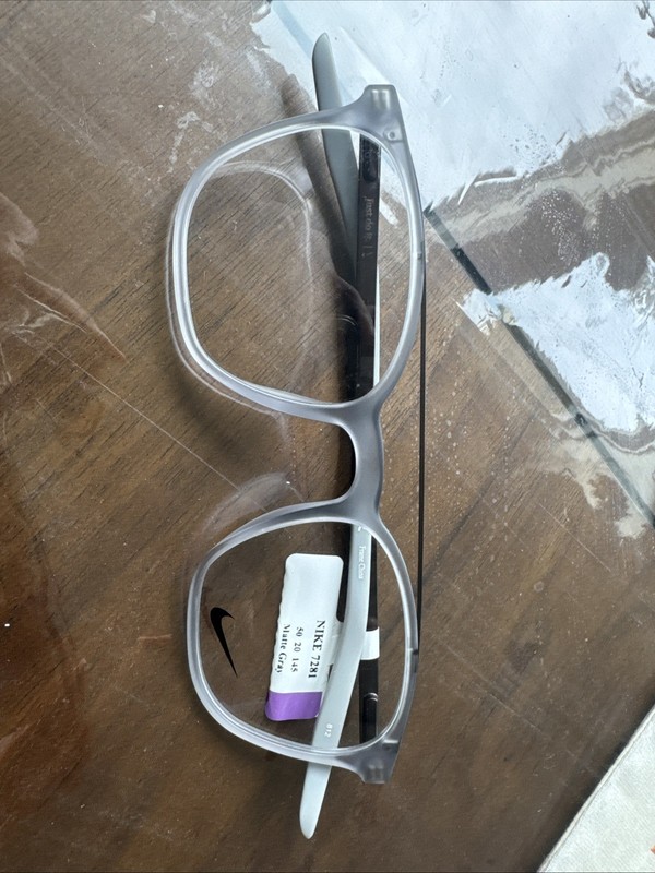 Nike 7281 032 Matt Wolf Grey Plastic Square Frame 50-20-145 Eyeglasses Frames