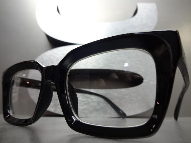 Mens Classic Vintage 50's Retro Style Clear Lens EYE GLASSES Black Optical Frame gallery