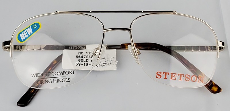 Stetson Mens XL 31 Aviator Half Rim 59-18-150 Eyeglasses – FRAMES ONLY – NWT