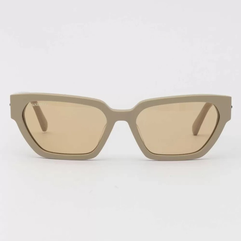 Swarovski SK348 45E Cream Beige Cat Eye Plastic Eyeglasses Frame 53-16-140