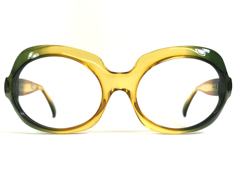 Vintage Givenchy II Eyeglasses Frames UNICO Green Yellow Fade Optyl 50-22-130