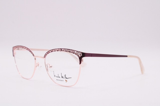 NEW NICOLE MILLER CAPELLA C03 PURPLE GOLD GUNMETAL AUTHENTIC EYEGLASSES 52-18
