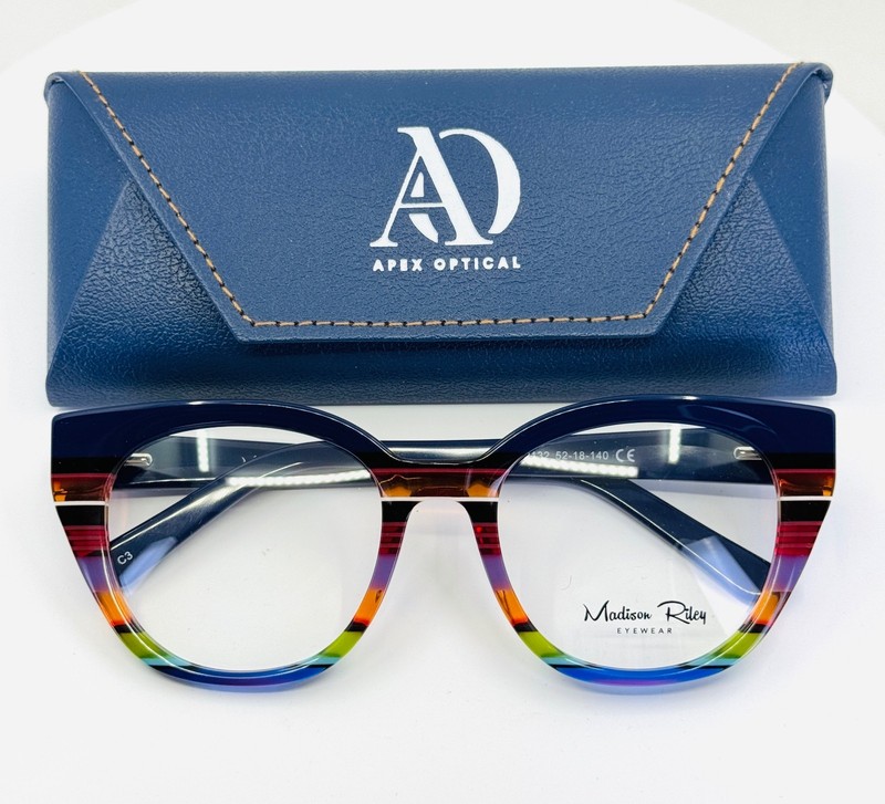 MADISON RILEY FP2132 C3 Multicolor Womens Semi Cat Eye Eyeglasses 52-18-140 B:47