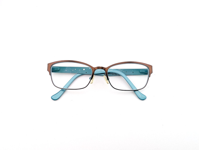 Karen Kane Eyeglasses, Frames Only, Fairy Moss, 52-17-135, Metal, Brown/Teal