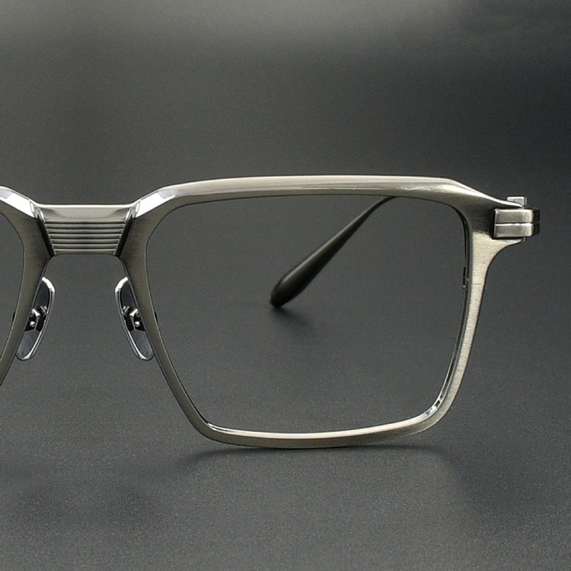 Handmade Pure Titanium Glasses Industrial Steampunk Full-Rim Frame 150mm for Men gallery