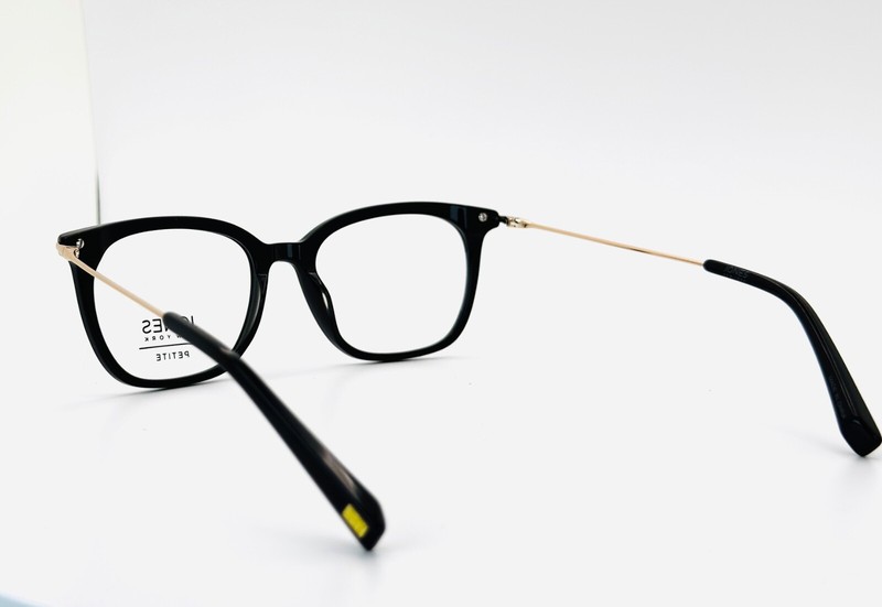 JONES NEW YORK J240 BLACK Black Gold Square Full Rim Eyeglasses 49-18-135 B:39  gallery