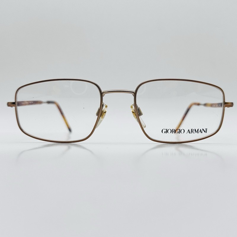 Giorgio Armani Eyeglasses Herren Damen Eckig Braun Mod. 637 Vintage 90S Logo NEU