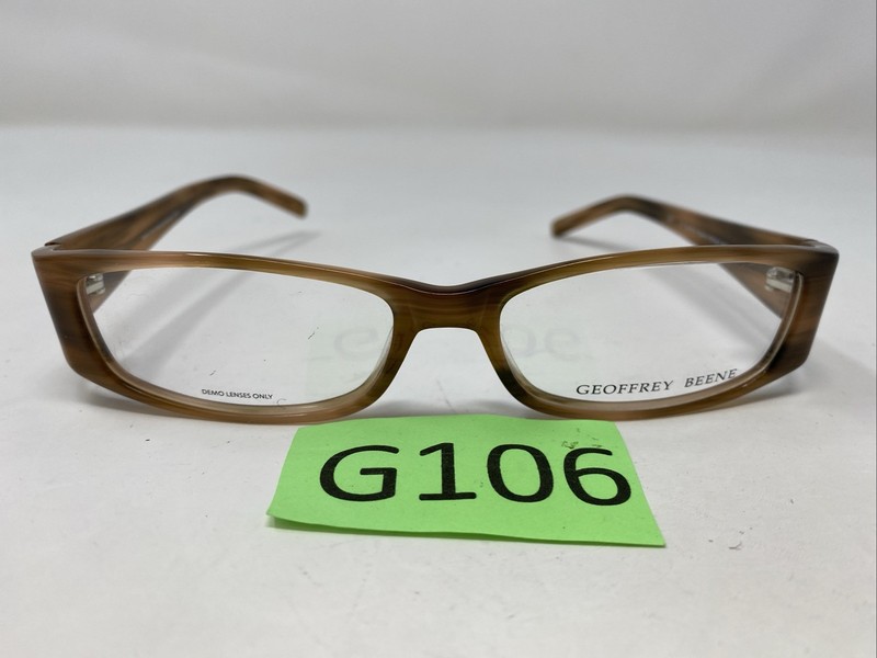 Geoffrey Beene FATALE BRN 55-18-125 Brown Horn Full Rim Eyeglasses Frame G106 gallery