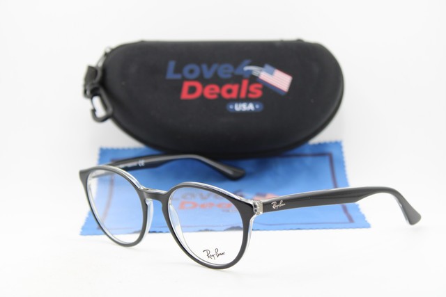NEW RAY-BAN RB 5380 2034 BLACK SILVER AUTHENTIC EYEGLASSES 52-19