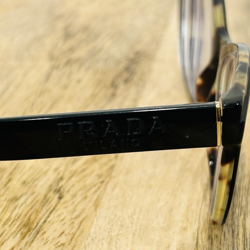 PRADA Cat Eye Black Tortoise Eyeglasses Frames VPR 05W 53-19 389-101 140 Demo gallery