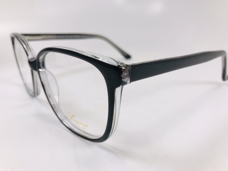 New Designer Inspired SUCCESS SS-122 Black on Crystal Eyeglasses 53mm w/Case gallery