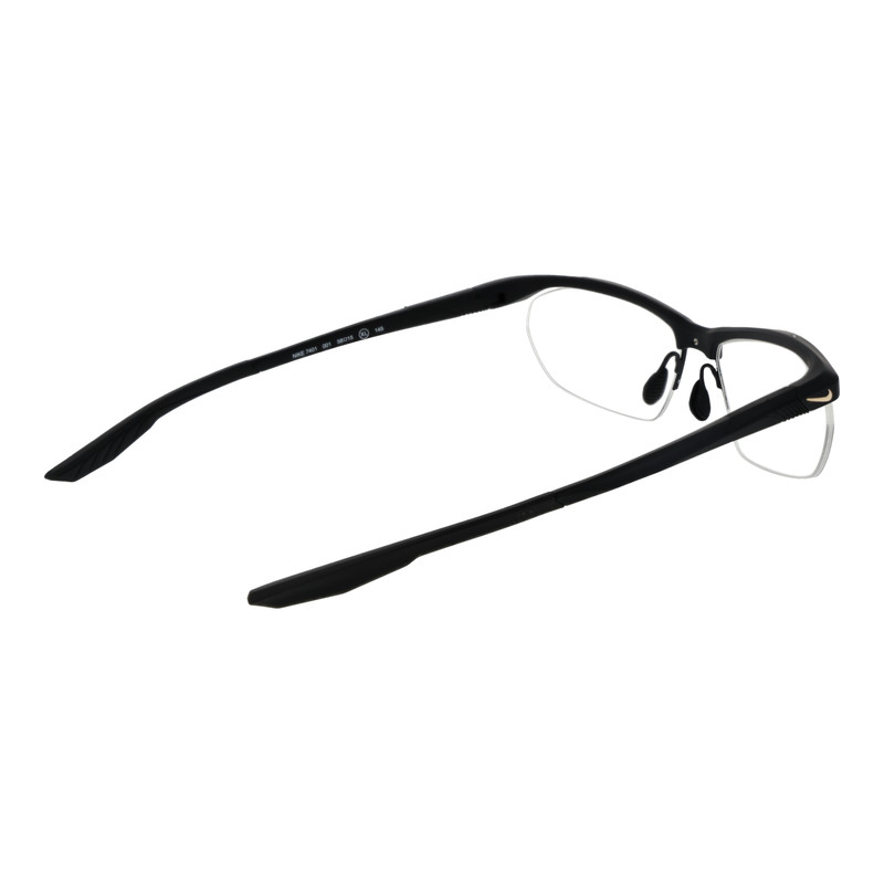 Nike Eyeglasses NK7401 001 Black Rectangular Half Rim Acetate Frames 58mm gallery