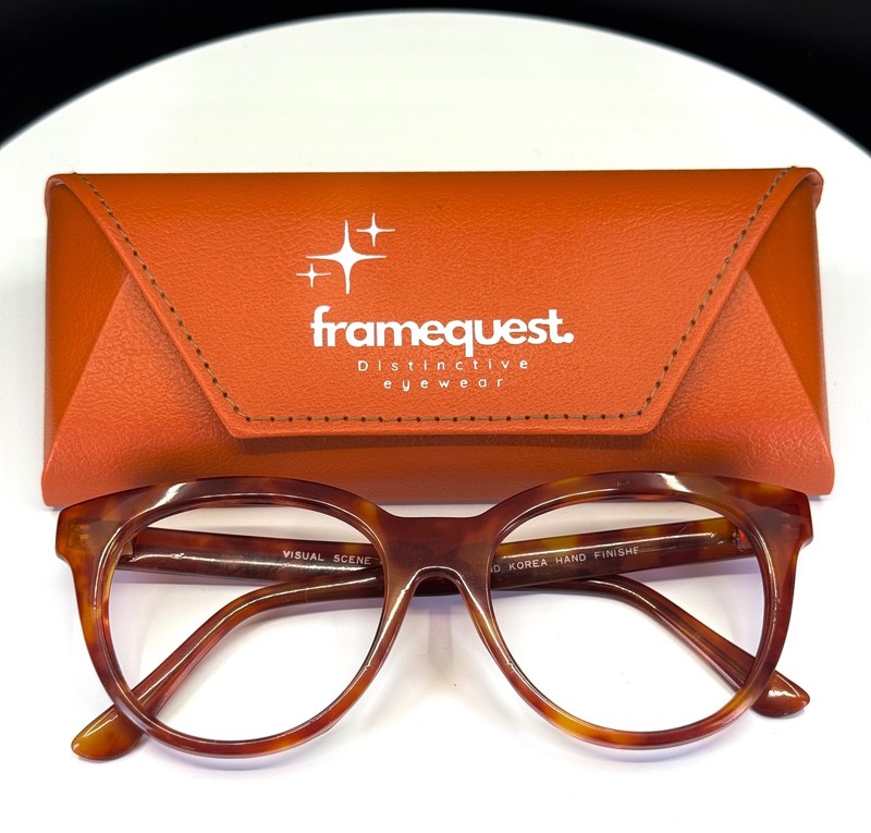 VTG VISUAL SCIENCE 44ND212 91IND Brown Tortoise Round Eyeglasses FRAMES ONLY