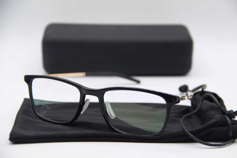 NEW IC! BERLIN AKITO BLACK HD GOLD AUTHENTIC FRAMES EYEGLASSES 53-20