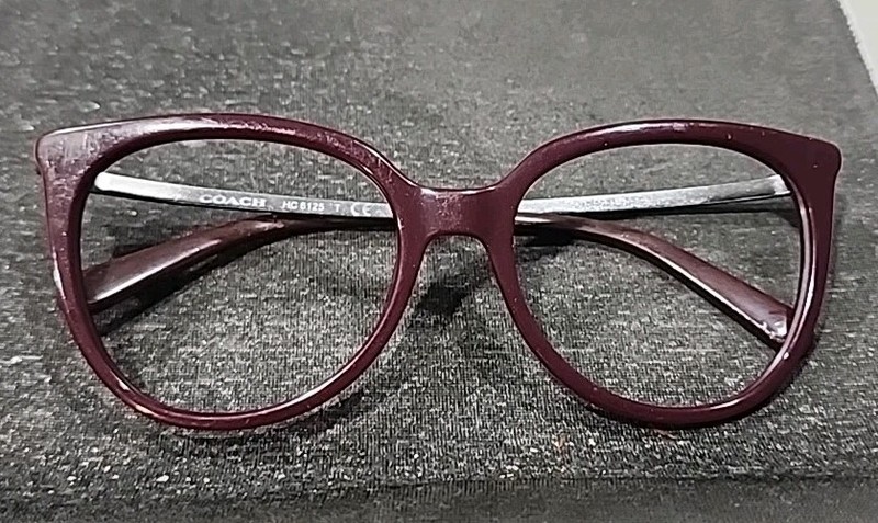 Coach HC6125 5509 Large SZ Oxblood Silver Cat Eyes Eyeglasses Frame 53-18 140