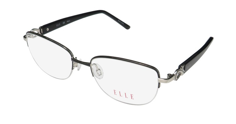 NEW ELLE 13447 EYEGLASSES RECTANGULAR 51-17-135 BLACK METAL & PLASTIC WOMENS BK