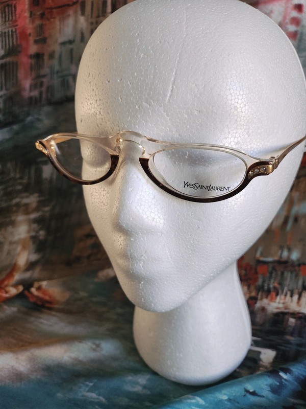 Yves Saint Laurent Vintage Cateye Eyeglasses Frame Italy 50-21-135 gallery