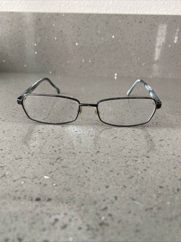 COLE HAAN CH1022 II Eyeglasses Frames ONLY 53-16-135 Black/Blue Teal Marble gallery