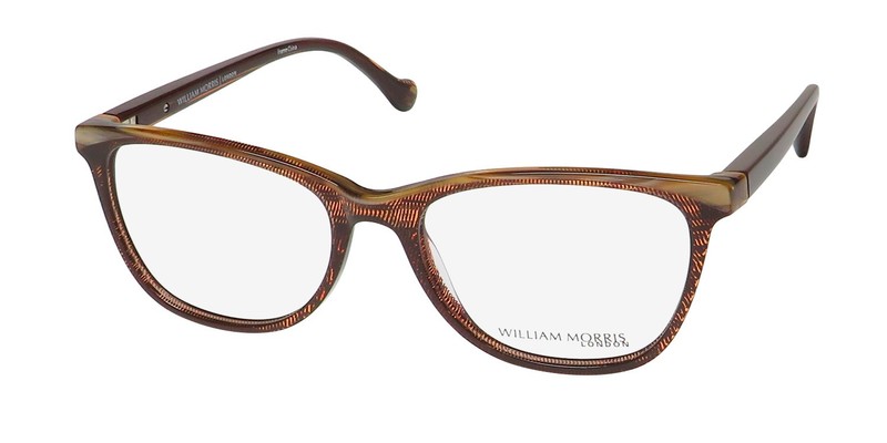 NEW WILLIAM MORRIS LONDON 50023 GLASSES CAT EYE PLASTIC BRN FULL-RIM BROWN