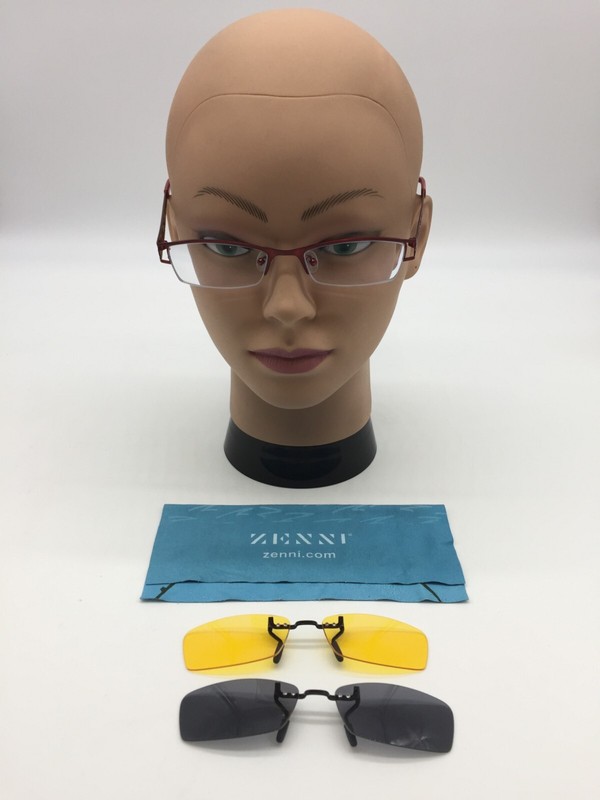 Zenni 167718 Red Eyeglasses Optical Frame Glasses 52-19-139 with Toppers