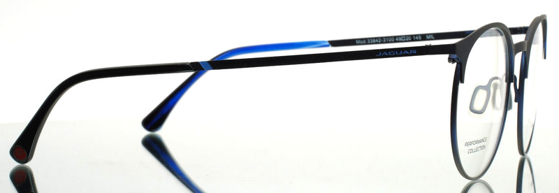 JAGUAR 33842 3100 Blue Silver Mens Round Eyeglasses 49-20-145 B:43 gallery
