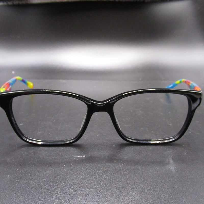 SA 5005 Black Full Rim Eyeglass Frames 52-15-135 with Colorful Temples