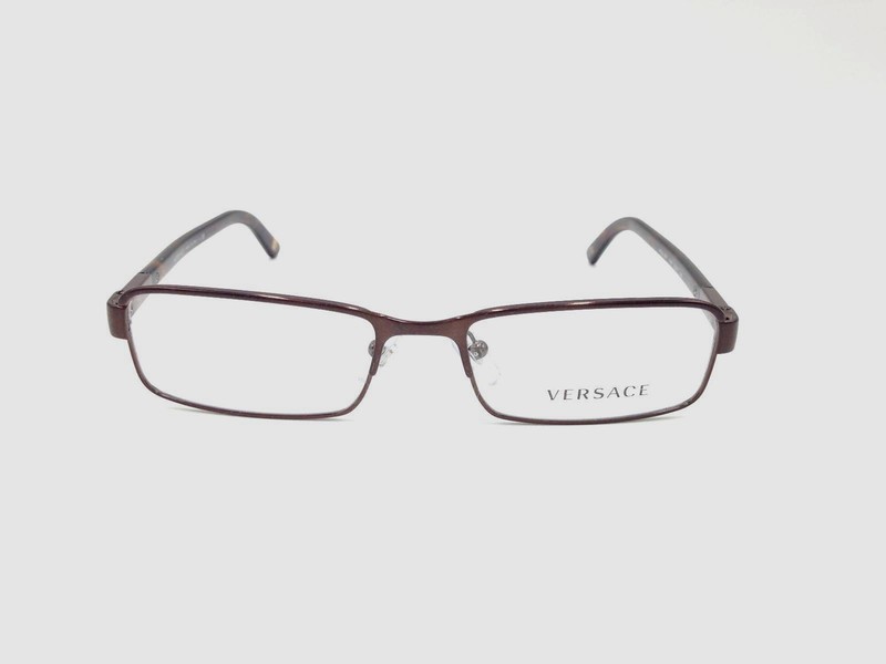 Versace 1181 Unisex Brown Italy Rectangle Frames Glasses Eyeglasses 53-17-140 gallery