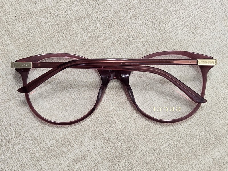 Gucci GG1450O 003 Eyeglasses Women's Burgundy Full Rim Cat Eye 53-18-140 gallery