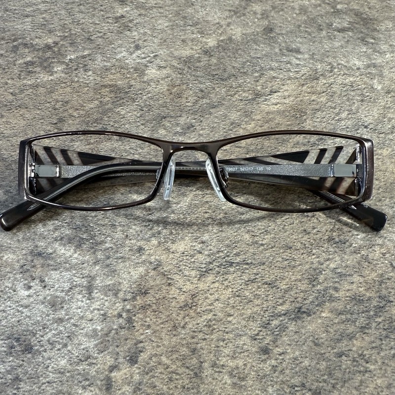 Takumi T9627 Eyeglasses Frame Only Brown Rectangle Flex Hinges 52-17-135-25mm