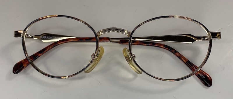 Parade Metal Glasses Frames 1450 Gold And Amber 135mm Glasses Frame Only Vintage