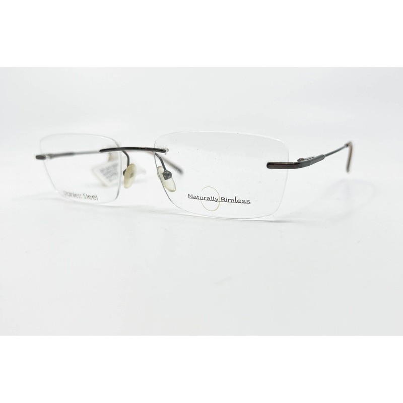 Naturally Rimless Eyeglasses Pewter Stainless Steel Rimless Style 53-17-135 gallery