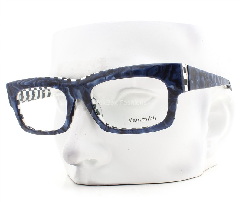 Alain Mikli Robel Eyeglasses A03101 005 Glasses Marbled Blue Check 54mm No Case