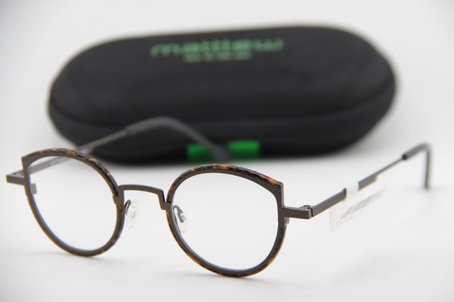 NEW MATTTEW APOSTROPHE COL 1739 BROWN HAVANA GUNMETAL AUTHENTIC EYEGLASSES 42-24