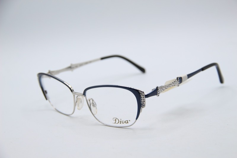 NEW DIVA 5462 C. 264 BLUE SILVER AUTHENTIC FRAMES EYEGLASSES 52-15