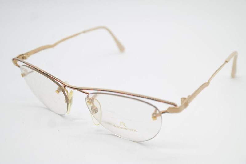 Vintage Glasses Rodenstock R0640 Gold Copper Black Half-Rim Eyeglass Frame gallery
