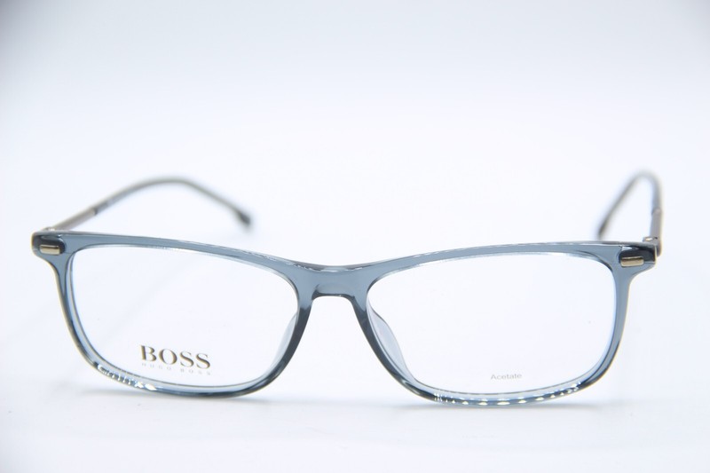 NEW HUGO BOSS 1229/U KB7 CRYSTAL BLUE AUTHENTIC DESIGNER EYEGLASSES W/CASE 56-15 gallery