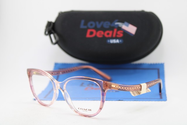 NEW COACH HC 6177 5656 CLEAR PINK GOLD AUTHENTIC EYEGLASSES 52-17