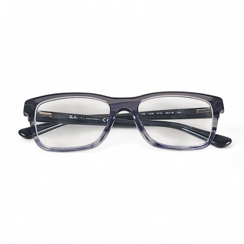 Ray-Ban RB 1536 3730 Eyeglasses Frame Gray Fade 48-16-130 Full Rim Unisex gallery