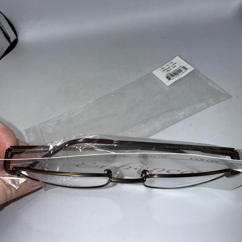 NEW Enhance Eyewear 3762 M Brown 52.19.140 Stainless Steel Uni Eyeglasses Frames gallery