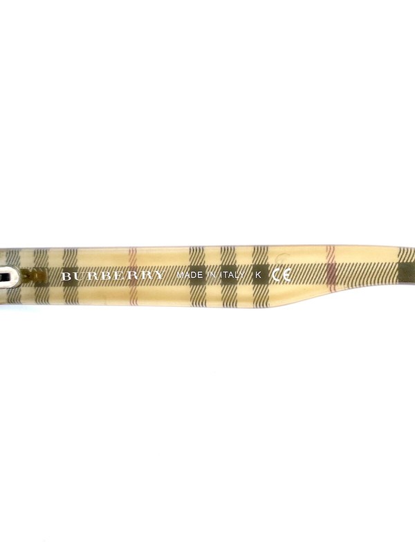 Burberry Red Clear Rectangular Glasses Brown Check Temples Italy B4087 54 16 140 gallery