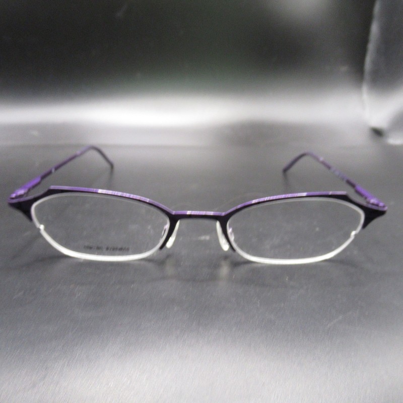 M155 Col 8090 Purple Half Rim Metal Eyeglass Frames 49-17-135 Women’s