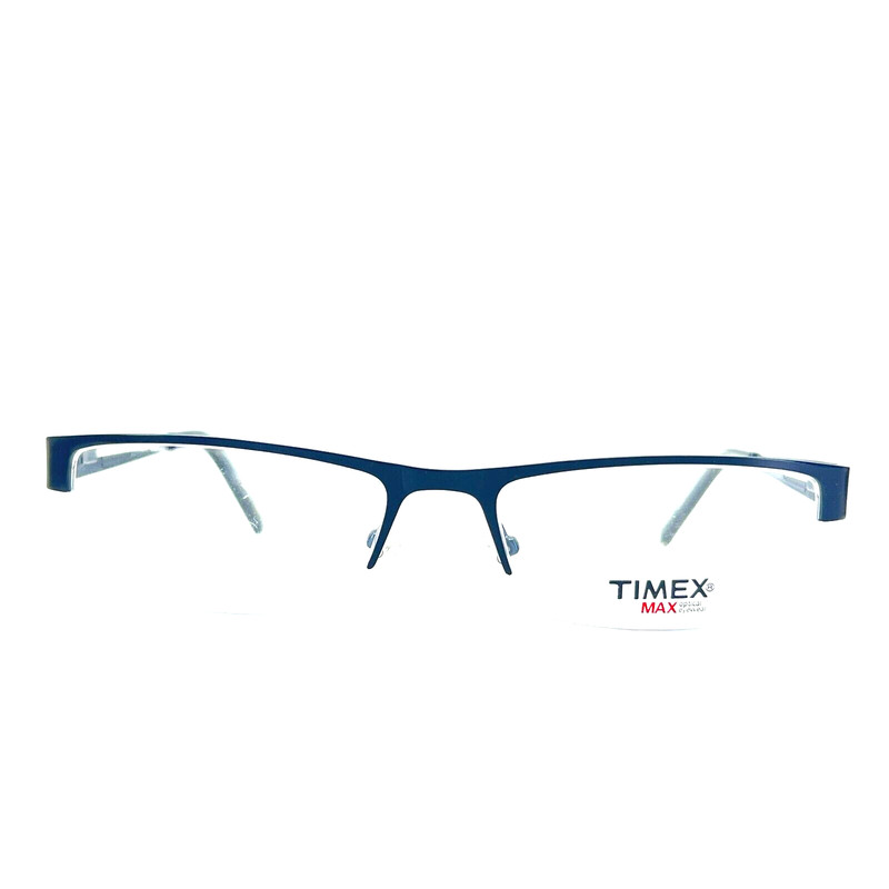 Timex Eyeglasses L012 Bk Blue Rectangular Half Rim Frames 56[]18 137 mm